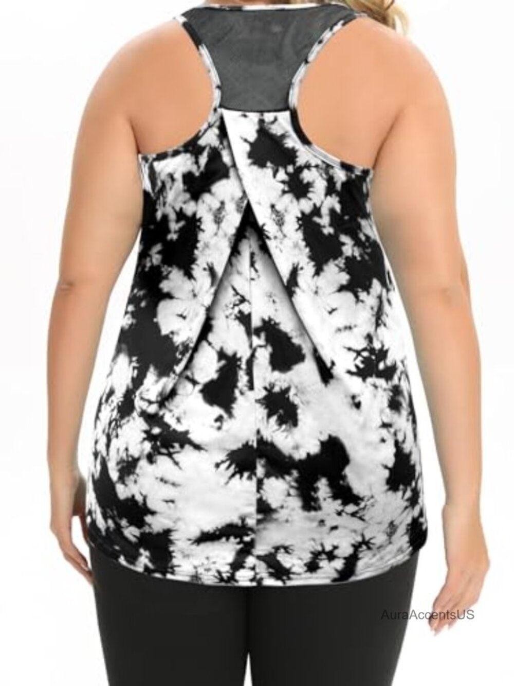 Plus Size Racerback Athletic Tank Top Women Loose Fit Yoga Workout